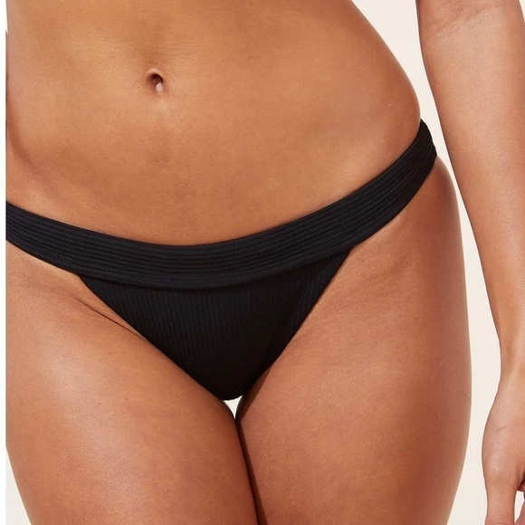 Andie Swim Banded Cheeky Black Ribbed Bikini Bottom Size XXXL - Picture 1 of 6